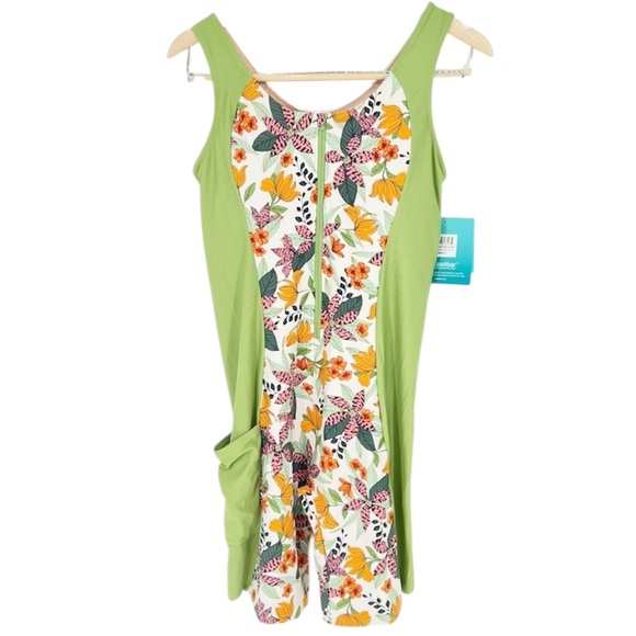 NWT Coolibar Palm‎ Plaza Knee Swimsuit Shorts UPF 50+ Sun Protection Modest Med